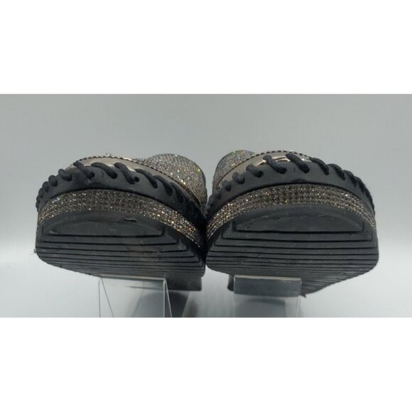 MUGUAN COMPANY 1997 Black Silver Jeweled Slip On Flats Size 250 = 8,5 US - Picture 8 of 11